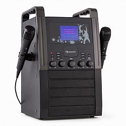 Auna KA8P-V2 BK, černá, karaoke systém s CD přehrávačem, AUX, 2 mikrofony