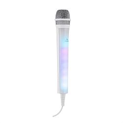 Auna Kara Dazzle, karaoke mikrofon, LED světelný efekt, bílý