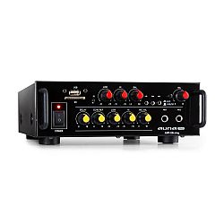 Auna Pro Amp EQ BT, HiFi karaoke zesilovač, 2 x 30 W RMS, BT, USB, SD, 2 x mikrofonní vstup