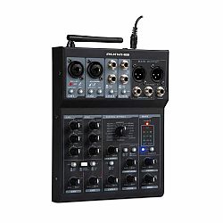 Auna Pro Blackbird 6 kanálový mixér, mixážní pult, BT, USB, MP3, 2 x XLR mikrofonní vstup, černý