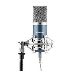 Auna Pro MIC-900BL, modrý kondenzátorový mikrofon, kardioidní, studiový, USB