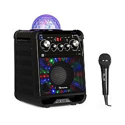 Auna Rockstar LED, karaoke systém, CD přehrávač, bluetooth, AUX, 2 x 6,3 mm, černý