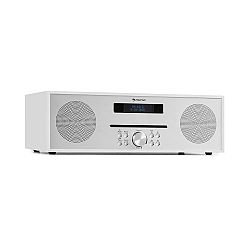 Auna Silver Star CD-FM, rádio s CD, 2x 20 W max., štěrbinový CD přehrávač, FM, BT, ALU, bílý