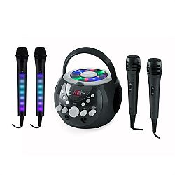 Auna SingSing černá + Dazzle Mic Set karaoke zařízení, mikrofon, LED osvětlení