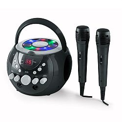 Auna SingSing, přenosný karaoke systém, LED, provoz na baterie, 2x mikrofon