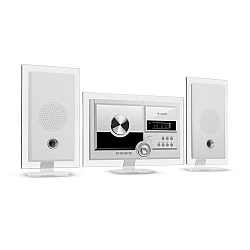 Auna Stereo Sonic, DAB+ stereo systém, DAB+, CD přehrávač, USB, BT, bílý