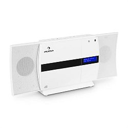 Auna V-20 DAB, vertikální stereo systém, bluetooth, NFC, CD, USB, MP3, DAB +, bílá barva