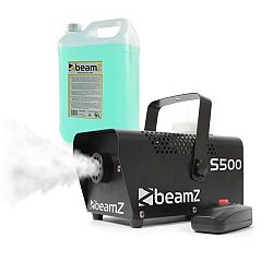 Beamz S500, výrobník mlhy, s mlžnou tekutinou, 500 W, 50 m³/min.