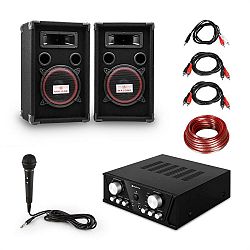 Electronic-Star Easy DJ Set Black, PA systém, PA zesilovač, 2 x reproduktor, mikrofon, černý