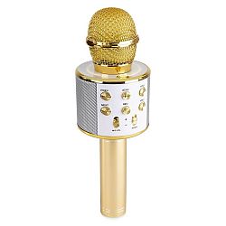 MAX KM01, 2 v 1 karaoke mikrofon, reproduktor, mediální přehrávač, zlatý