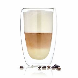 Bambuswald Sklenice na kávu, 400 ml, termosklenice, ruční výroba, borosilikátové sklo