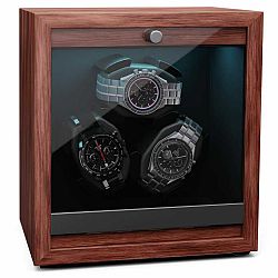 Klarstein Brienz 3, natahovač hodinek, 3 hodinky, 4 režimy, dřevěný vzhled, modré vnitřní osvětlení