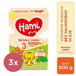 3x HAMI 3 Mléko batolecí s příchutí vanilky 600 g