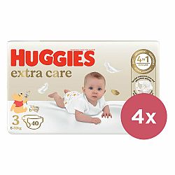 4x HUGGIES® Pleny jednorázové Extra Care 3 (6-10 kg) 40 ks
