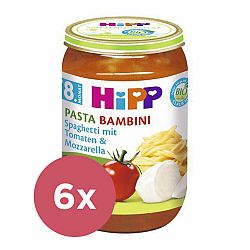 6x HIPP BIO Pasta Bambini - Rajčata se špagetami a mozarellou 220 g, 7m+