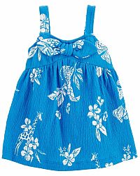 CARTER'S Šaty Blue Floral holka 9m