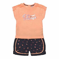 DIRKJE Set 2.d. tričko kr. rukáv + kalhoty neonová oranžová holka vel.110