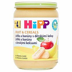 HiPP BIO Jablka a banány s dětskými keksy 190 g