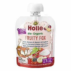 HOLLE BIO Fruity fox - dětské ovocné pyré s jogurtem 85 g