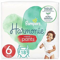 PAMPERS Harmonie Pants Kalhotky plenkové jednorázové 6 (15 kg+) 18 ks